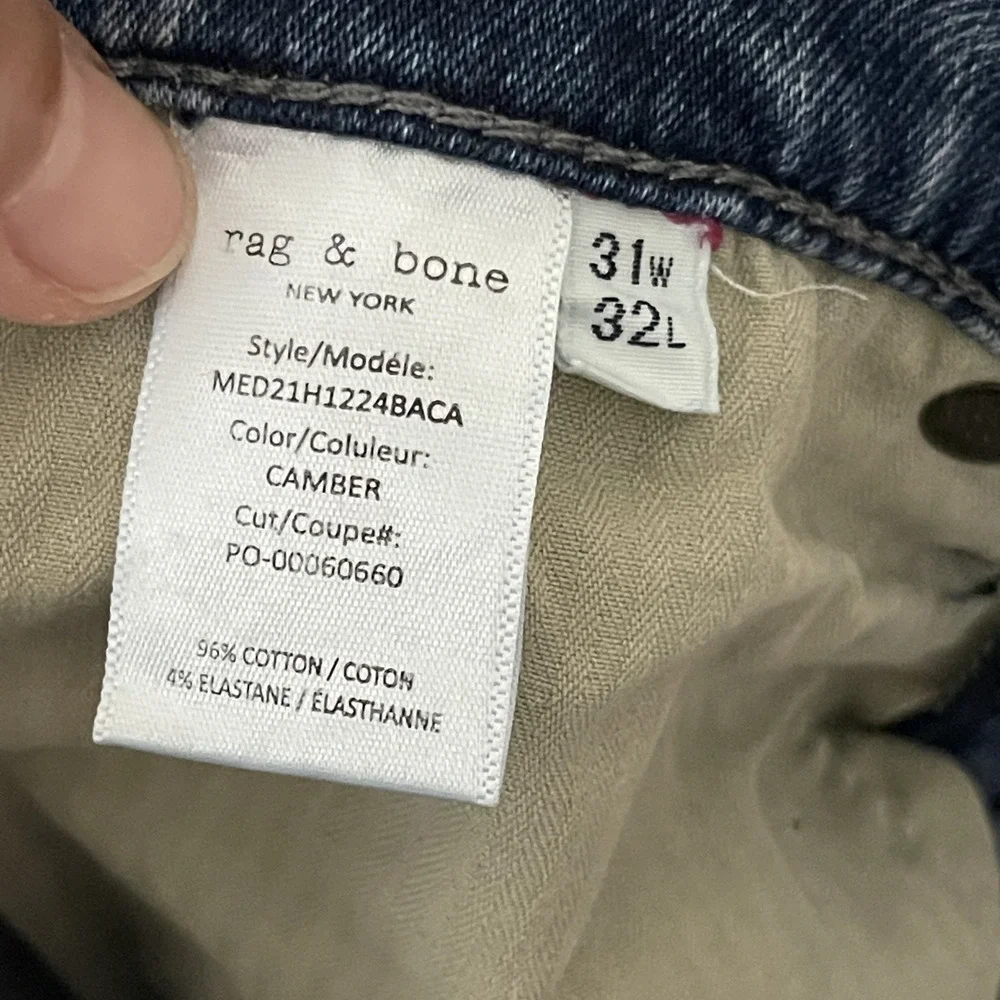Rag & Bone Jeans Mens 31x32 Fit 1 Skinny Camber Light Wash‎ Mid Rise NWT